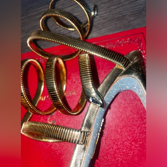 Rene CaoVilla Omega / Juniper Snake Spiral-Wrap Stiletto Sandals - Picture 12 of 16